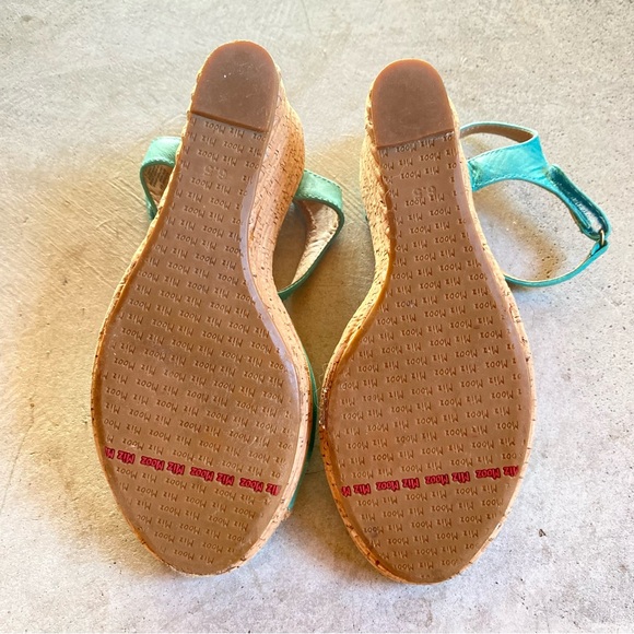 Miz Mooz y2k Katniss teal wedge sandals - Picture 2 of 3